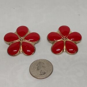 Red Flower Earrings